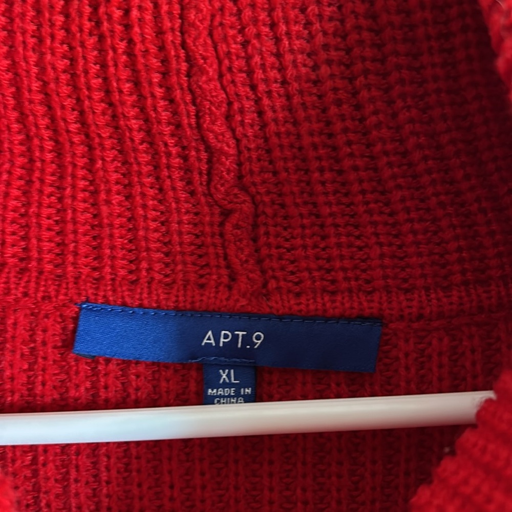 Red Cowl Neck Sweater - Picture 3 of 4